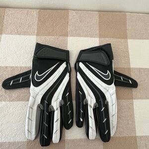 Nike Youth Black and Gray Football Grip Gloves